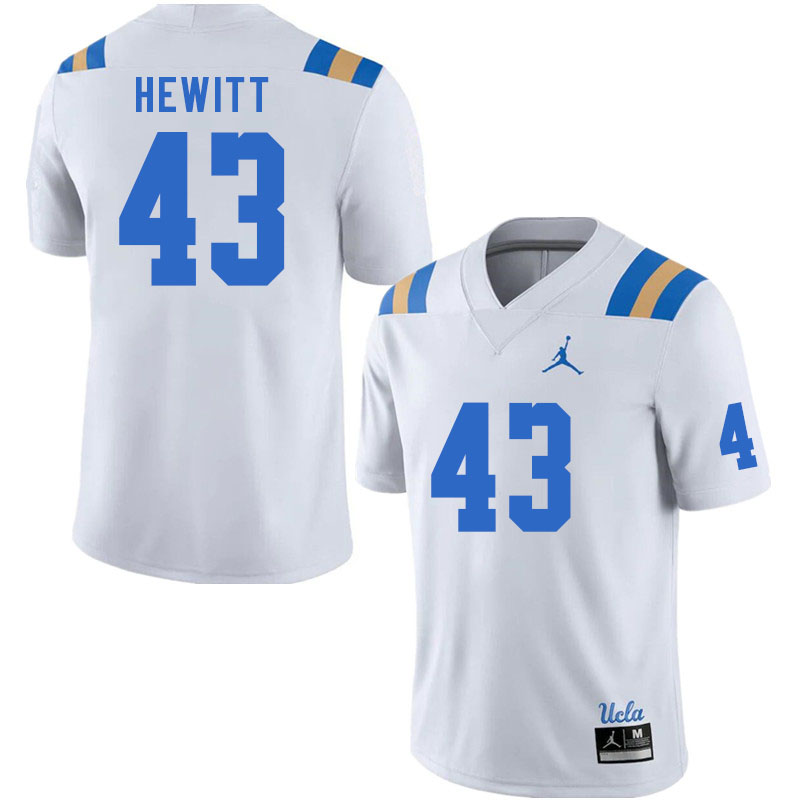 Men #43 Jordan Hewitt UCLA Bruins College Football Jerseys Stitched Sale-White